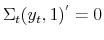  \Sigma_{t}(y_{t},1)^{'}=0