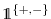  \mathds{1}^{\left\{+,-\right\}}