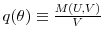 q(\theta) \equiv \frac{M(U,V)}{V}