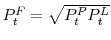  P_{t}^{F}=\sqrt{P_{t}^{P}P_{t}^{L}}