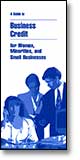 A Guide to Business Credit for Women, Minorities, and Small Businesses brochure cover