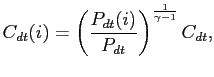 $\displaystyle C_{dt}(i)=\left( \frac{P_{dt}(i)}{P_{dt}}\right) ^{\frac{1}{\gamma-1}} C_{dt},$