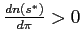 $ \frac{dn\left( s^{\ast}\right) }{d\pi}>0$