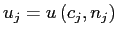 $ u_{j}=u\left( c_{j} ,n_{j}\right) $