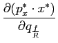 $\displaystyle \frac{\partial(p_{x}^{\ast}\cdot x^{\ast})}{\partial q_{\frac{f}{R}}}$