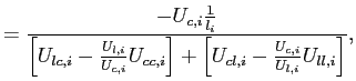 $\displaystyle =\frac{-U_{c,i}\frac{1}{l_{i}}}{\left[ U_{lc,i}-\frac{U_{l,i} }{U_{c,i}}U_{cc,i}\right] +\left[ U_{cl,i}-\frac{U_{c,i}}{U_{l,i}} U_{ll,i}\right] },$