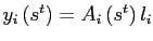 $ y_{i}\left( s^{t}\right) =A_{i}\left( s^{t}\right) l_{i}$