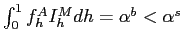 $ \int^{1}_{0}f^{A}_{h}I^{M}_{h} dh=\alpha^{b}<\alpha^{s}$