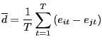 $\displaystyle \overline{d} = \frac{1}{T}\sum_{t=1}^{T} \left( e_{it}-e_{jt}\right) $