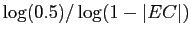 $ \log(0.5)/\log(1-\vert EC\vert)$