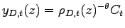 $ y_{D,t}(z)=\rho_{D,t}(z)^{-\theta}C_{t}$