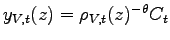 $ y_{V,t}(z)=\rho_{V,t} (z)^{-\theta}C_{t}$