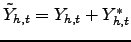$ \tilde{Y}_{h,t}=Y_{h,t}+Y_{h,t}^{\ast} $