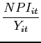 $\displaystyle \frac{NPI_{it}}{Y_{it}}$