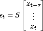       |_     _| 
       xt- t
et = S  |_  ...  _| 
        x
         t
         