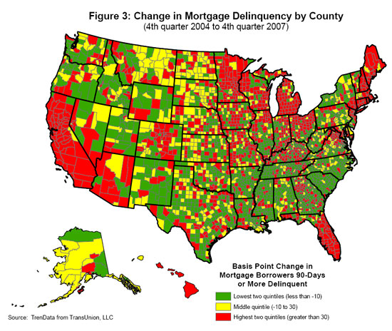Cambiamento su mutui ipotecari delinquenza di contea
