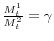  \frac{M_{t}^{1}}% {M_{t}^{2}}=\gamma