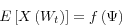 \begin{displaymath} E\left[ X\left( W_{t}\right) \right] =f\left( \Psi\right) \end{displaymath}