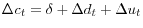 \Delta c_{t}=\delta+\Delta d_{t}+\Delta u_{t}