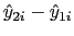  \hat{y}_{2i}-\hat{y}_{1i}