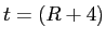 $ t = (R+4)$