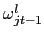 \omega_{jt-1}^l