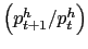 \left(p_{t+1}^h/p_t^h\right)