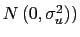 N\left(0,\sigma_u^2\right))