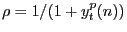 \rho =1/(1+y_t^p (n))