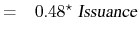 \displaystyle = \ensuremath{\phantom{-}}0.48^{\star}\ \textsl{Issuance}