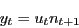 \begin{displaymath} y_t =u_t n_{t+1} \end{displaymath}