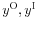  y^{\mathrm{O}}% ,y^{\mathrm{I}}