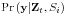 \Pr \left( {{\rm {\bf y}}\vert {\rm {\bf Z}}_t ,S_i } \right)