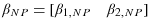  \beta_{NP}% =[\beta_{1,NP}\quad\beta_{2,NP}]