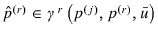  \hat{p}^{\left( r\right) }\in\gamma^{r}\left( p{^{\left( j\right) },p^{\left( r\right) },\bar{u}% }\right) 
