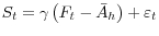 S_t =\gamma \left( {F_t -\bar {A}_h } \right)+\varepsilon _t 