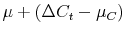 \displaystyle \mu + \left( \Delta C_t - \mu_C \right)