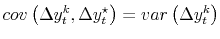  cov\left(\Delta y_t^k,\Delta y_t^\star\right)=var\left(\Delta y_t^k\right)