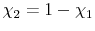  \chi_2 = 1 - \chi_1