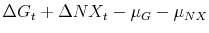  \Delta G_{t}+\Delta NX_{t}-\mu_{G}-\mu_{NX}