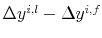  \Delta y^{i,l} - \Delta y^{i,f}