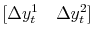  \left[ \Delta y_{t}^{1} \quad\Delta y_{t}^{2} \right] 