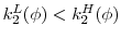  k_2^{L} (\phi) < k_2^{H} (\phi)