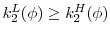  k_2^{L} (\phi) \geq k_2^{H} (\phi)