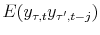 \displaystyle E(y_{\tau,t}y_{\tau^{\prime},t-j})