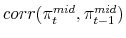  corr(\pi _{t}^{mid},\pi_{t-1}^{mid})