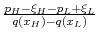  \frac{p_H - \xi_H - p_L + \xi_L}{q(x_H)-q(x_L)}