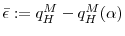  \bar\epsilon := q_H^M - q_H^M(\alpha)