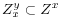 Z^y_x \subset Z^x