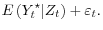 \displaystyle E\left(Y_t^\star \vert Z_t \right) + \varepsilon_t.